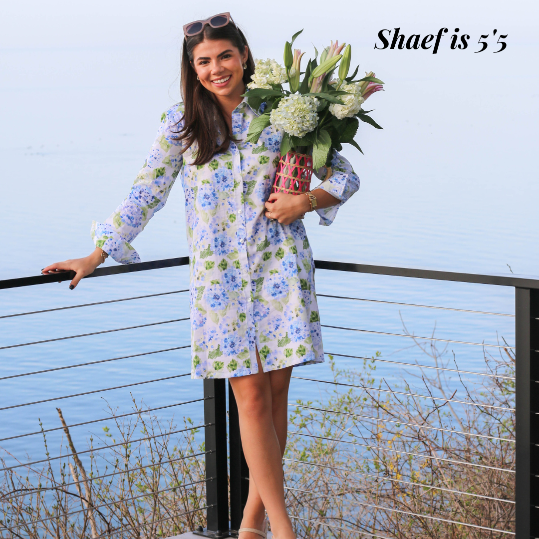 Hydrangea Shirt Dress