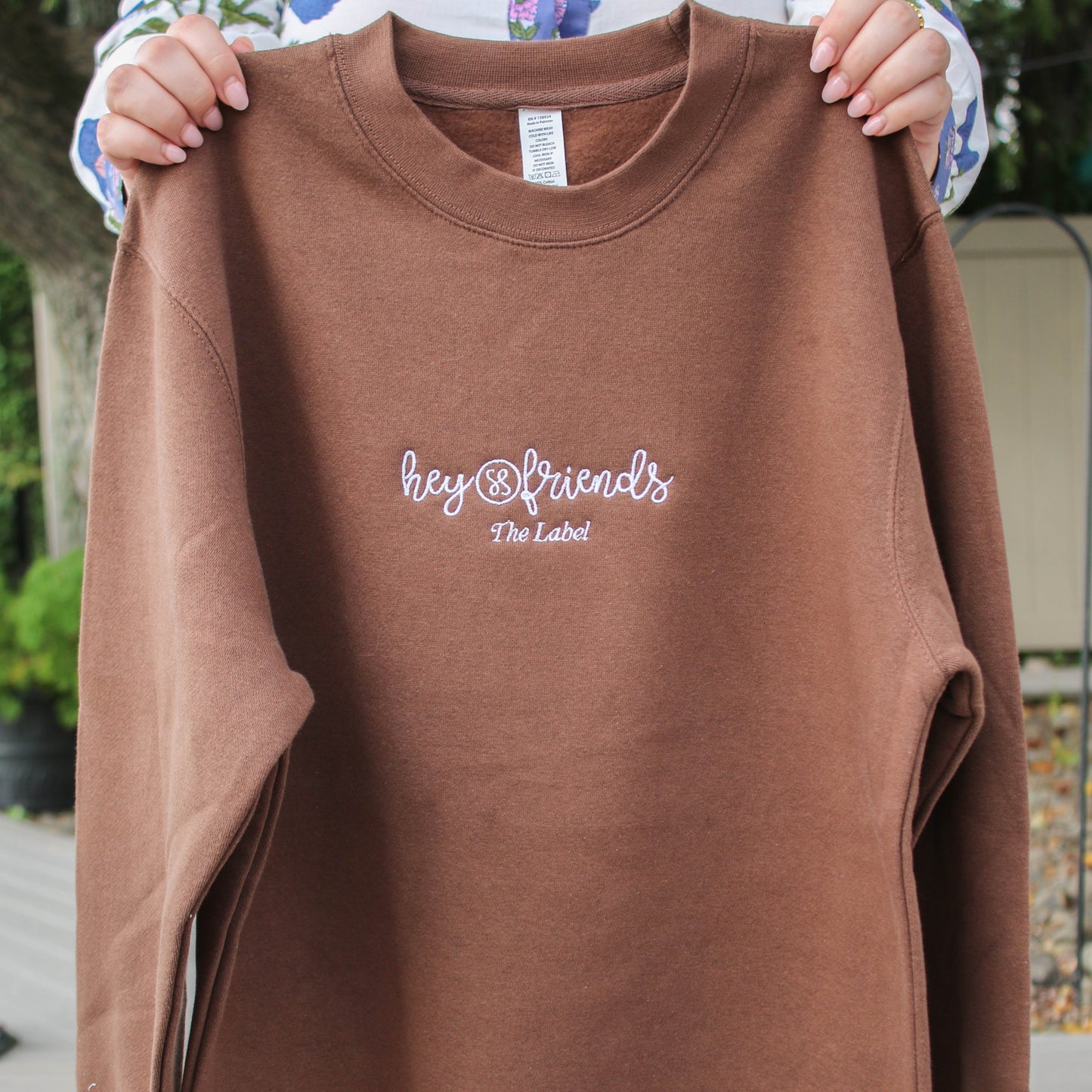 Hey Friends The Label Embriodered Crewneck
