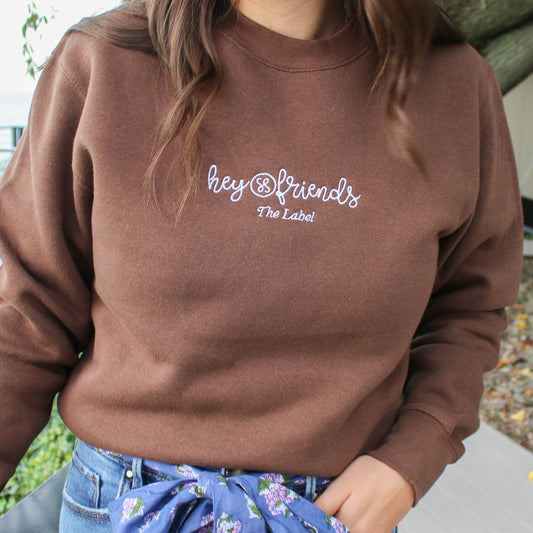 Hey Friends The Label Embriodered Crewneck