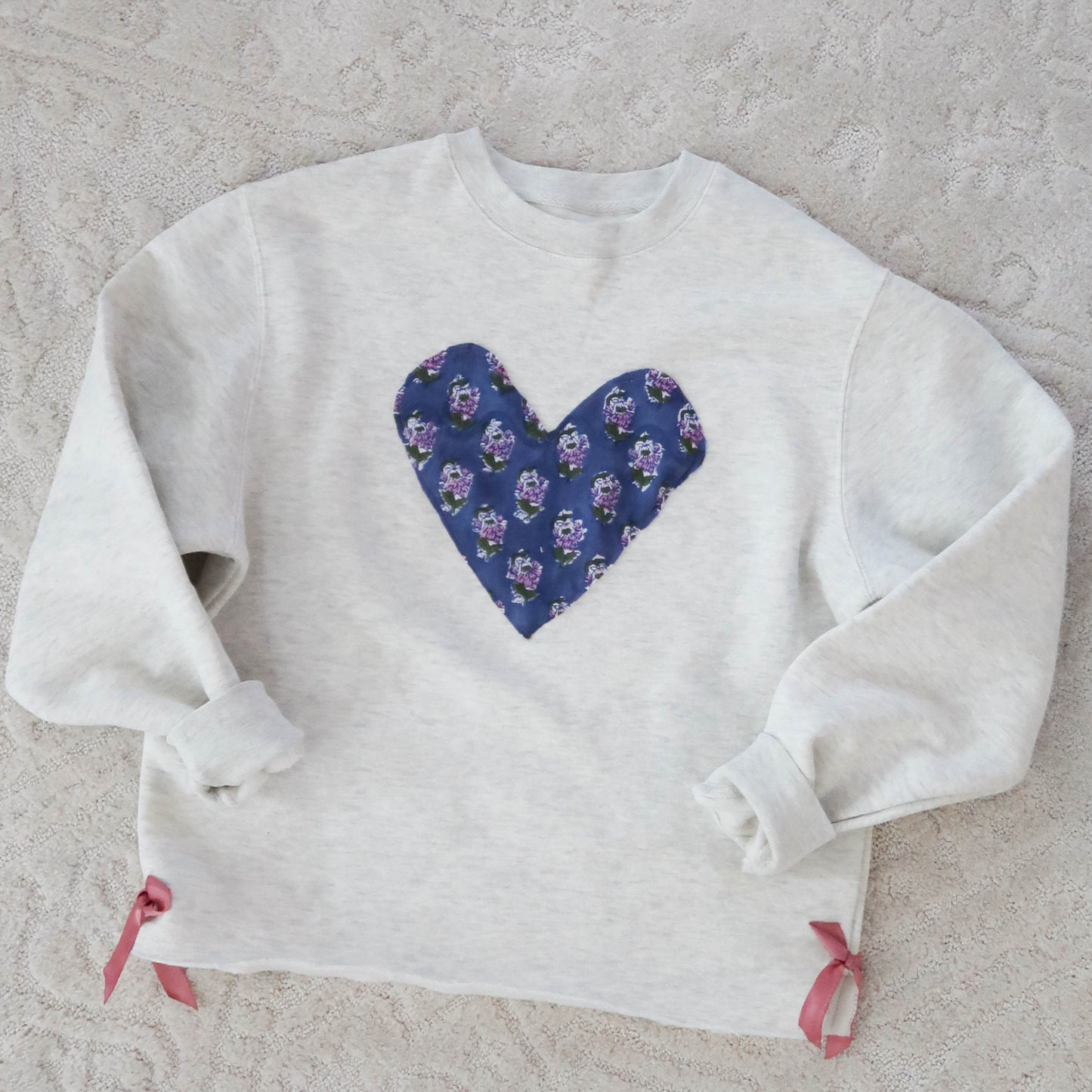 Hand Sewn Heart Patch Crew