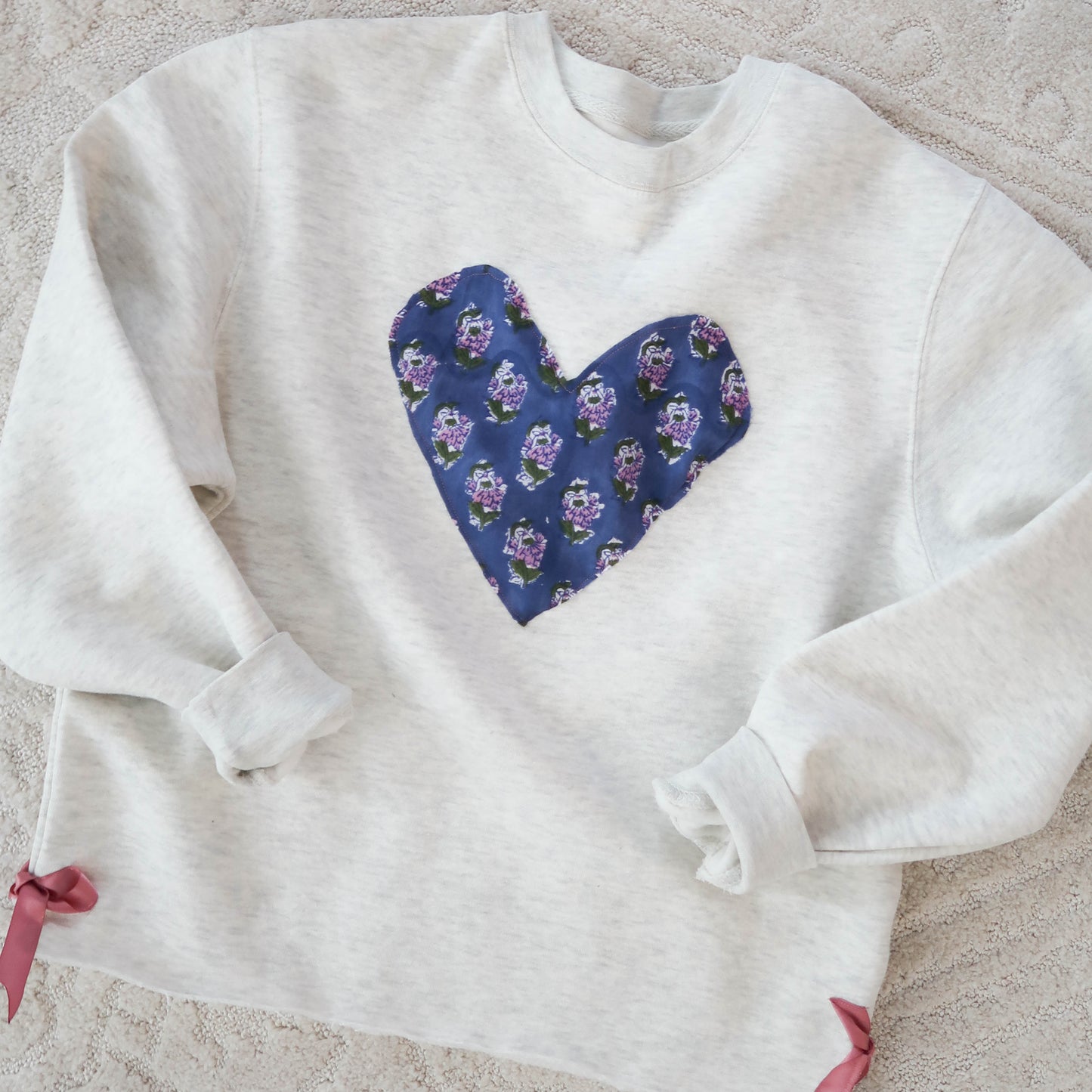 Hand Sewn Heart Patch Crew