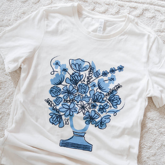 Blue In Bloom Tee