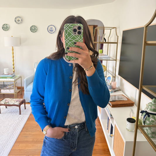 The Kate Cardigan — Harbor Blue