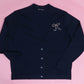 Bow Cardigan Sweater- Navy